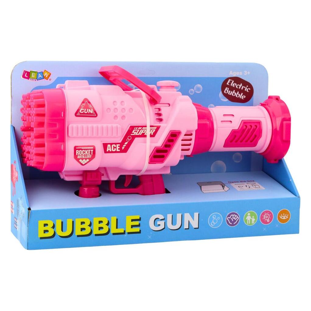 [n]fibrecare Grosse elektrische Seifenblasenpistole mit 64 Löchern, Rosa (LEA23262-uniw)