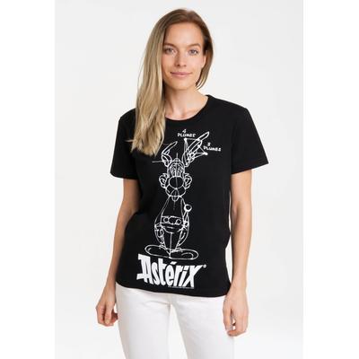 T-Shirt LOGOSHIRT "Asterix der Gallier - Asterix Skizze", Damen, Gr. L, schwarz, 100% Baumwolle, bedruckt, normal, Rundhals, Shirts T-Shirt, mit lizenziertem Print