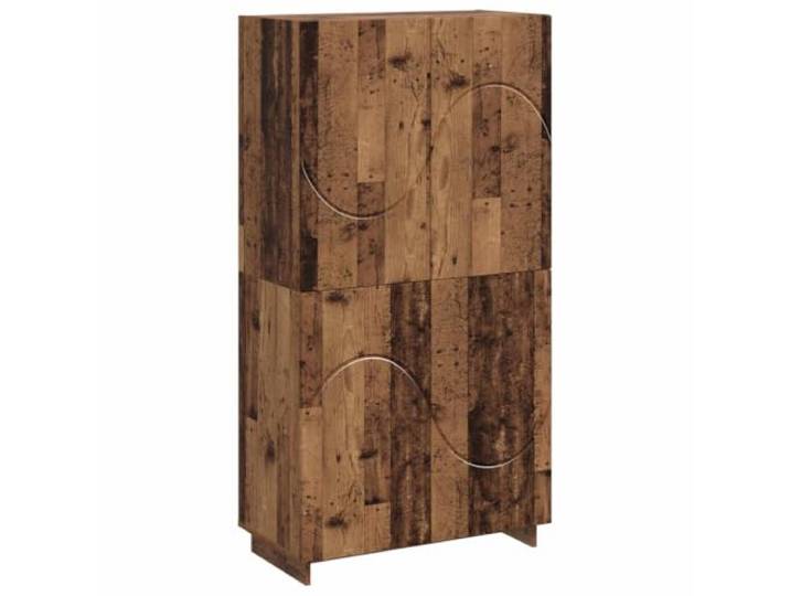 HFXHIJXQ Highboard Altholz-Optik 79x41x151 cm Anrichte Schrank Moderner Kommodenschrank mit Türen und Einlegeböden für Wohnzimmer, Flur oder Schlafzimmer, aus robustem Holzwerkstoff.