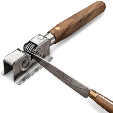 Kings County Tools Handheld Manual Knife Sharpener for Fixed Blades, Pocketknives and Kitchen Knives - Made in Italy