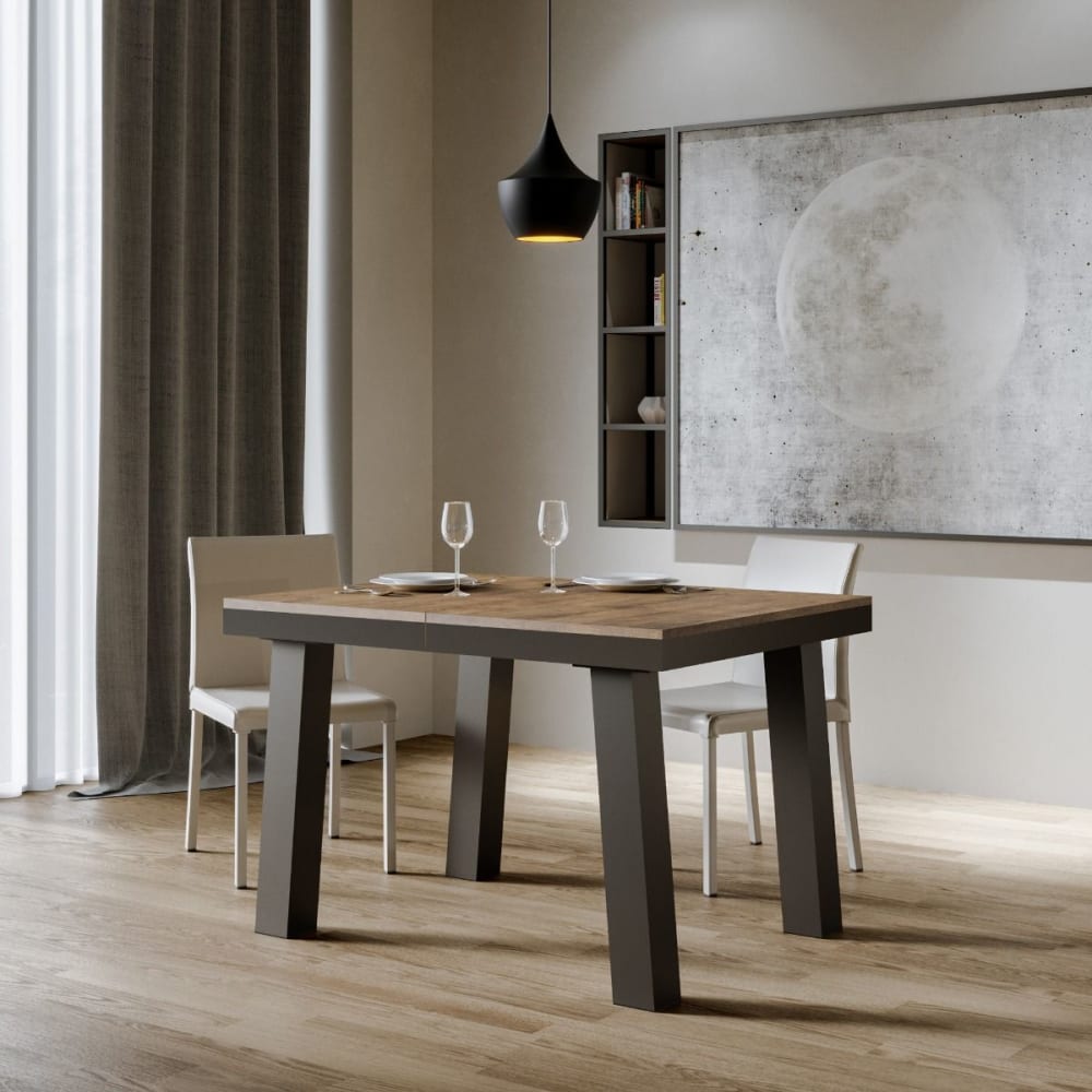 Itamoby Table extensible effet bois noyer 90x120/224 cm Marron 120x77x90cm