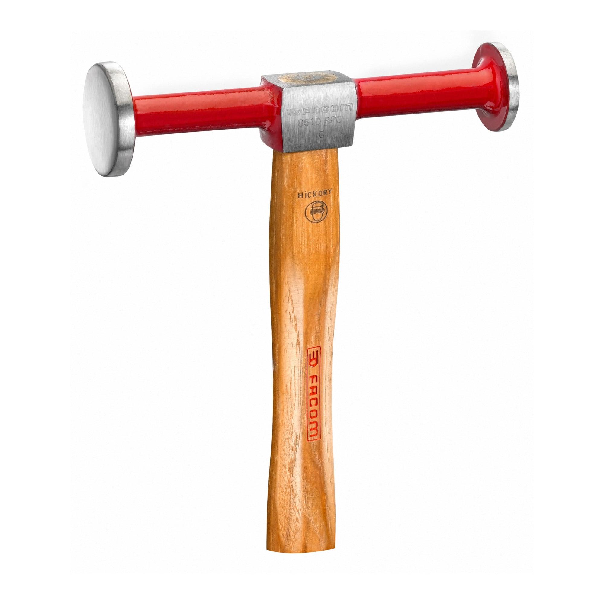 Facom Ausbeul- und Schlichthammer Hickory-Stiel runde, flache Schlagfläche Ø 32 mm runde, gewölbte Schlagfläche Ø 40 mm (861D.RPC)