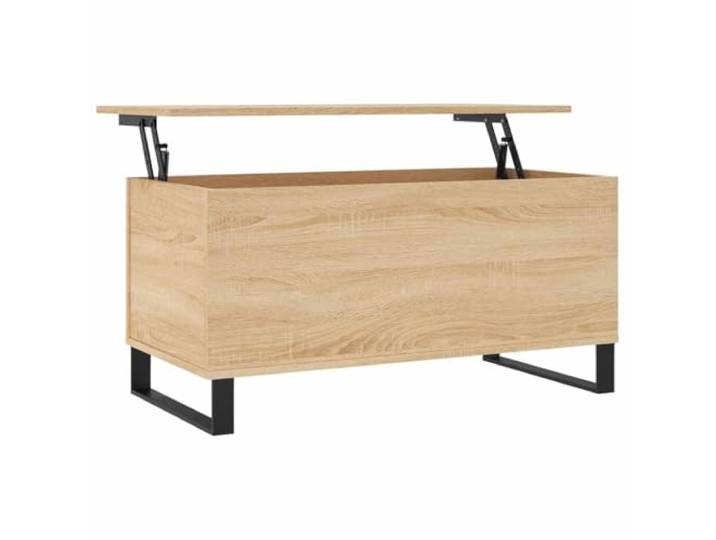 Couchtisch Sonoma Eiche 90x44,5x45cm mit hochklappbarer Tischplatte Versteckter Stauraum, Metallfüße, Holzwerkstoff, einfache Reinigung, modernes Design, kleine Räume
