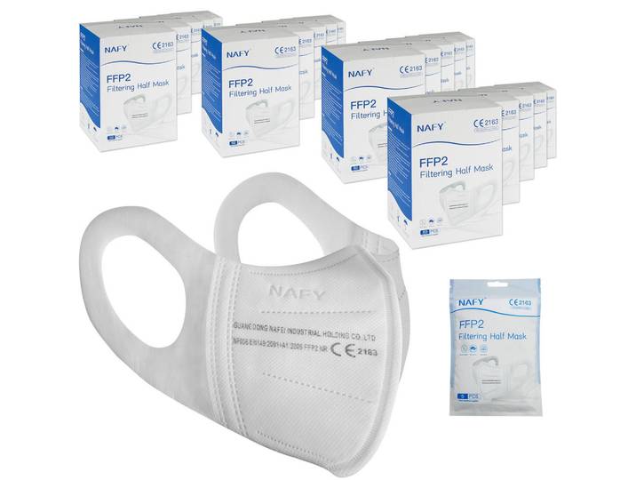 tectake Staubschutzmasken 1000er Set, EN 149:2001+A1:2009, weiß, Weiß, 0.1x14x18 cm, Freizeit & Co, Wellness & Gesundheit, Körperpflege