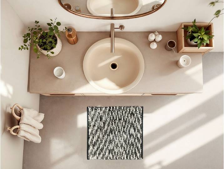Badematte Zola 60 x 100cm Grau/Anthrazit