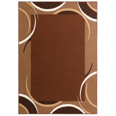 Teppich OTTO HOME "Noah" Gr. 3, braun, B:120cm H:7mm L:170cm, Kunstfaser, Teppiche, Teppich, weiche Haptik, Teppich mit Bordüre, Kurzflor, verspieltes Design