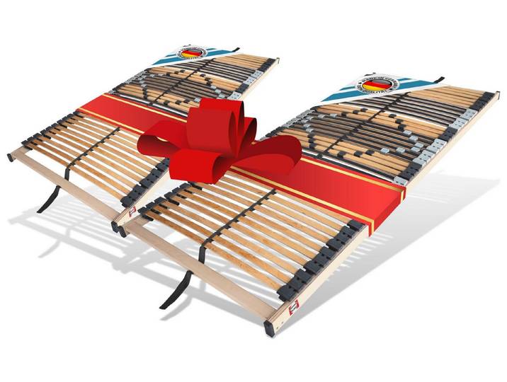 Lattenrost 42 Leisten, übergreifenden Kautschukkappen, MONTIERT 250 KG BELASTBAR, Matratzen Perfekt, Kopfteil nicht verstellbar, Fußteil nicht verstellbar, verstellbarer Lattenrost mit holmübergreifenden Leisten sehr stabil