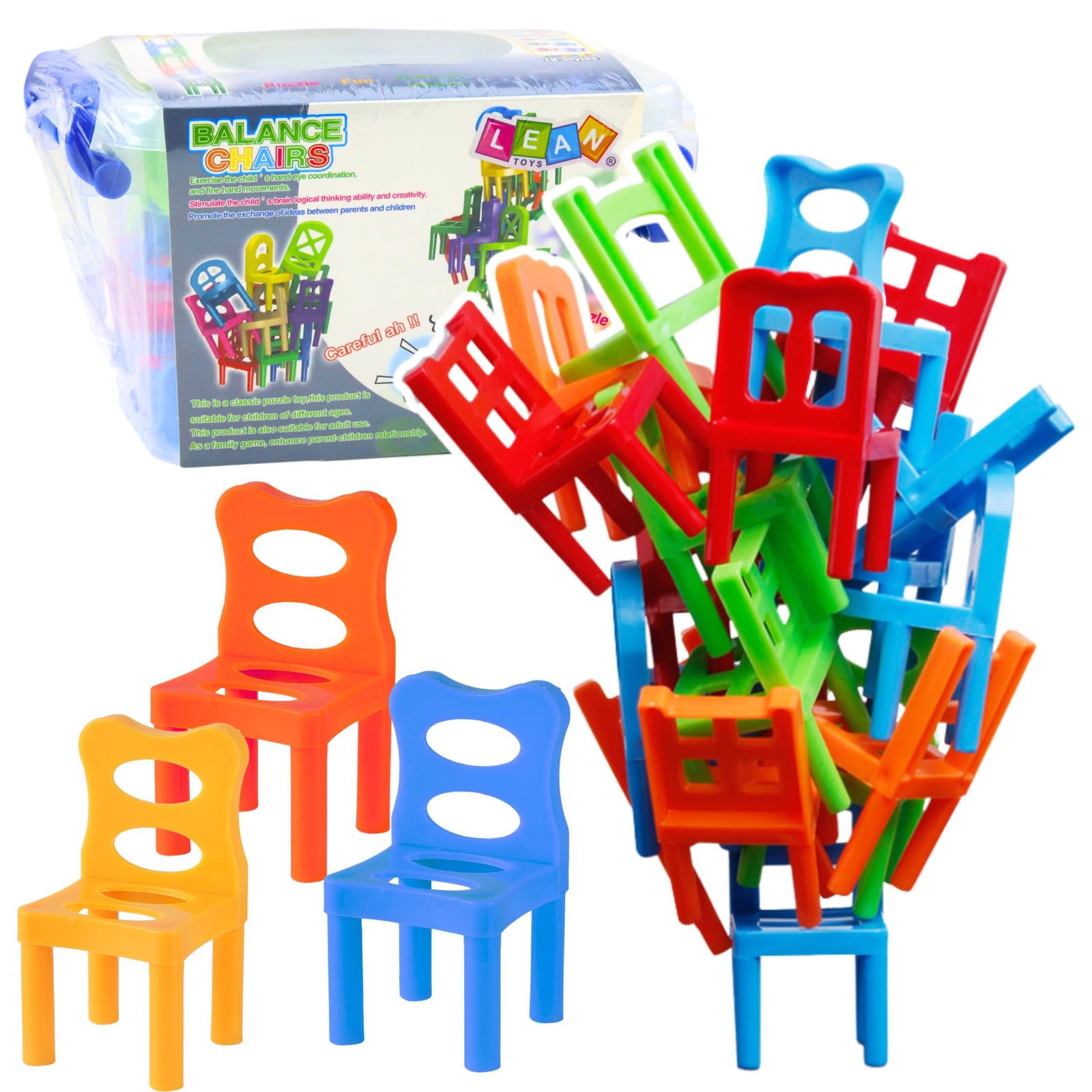 Lean Toys Valbalansstoelen Arcadespel 36-delig Kleurrijk
