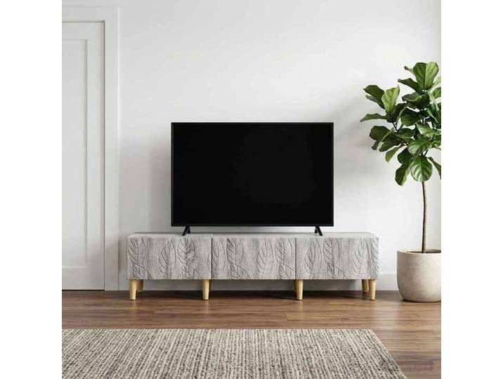 NEW Gris Meuble télé - - Meuble TV 147X34 5X30 cm Sonoma gris Bois d'ingénierie - design moderne(1parcel)4313131