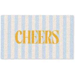 FUSSMATTE Orange – Blau – Streifen – Cheers 150x90 cm