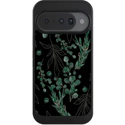 Nivocase Hülle für Google Pixel 10 Handyhülle NIVOcore Case Schwarz Blätter Natur Eukalyptus (Google Pixel 10), Smartphone Hülle, Schwarz