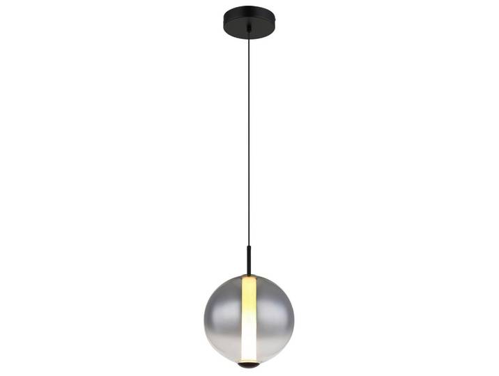 Globo Led-Hängeleuchte, Grau, Schwarz, Weiss, Kunststoff, Glas, Metall, 120 cm, CE, Lampen & Leuchten, Innenbeleuchtung, Hängelampen, Pendelleuchte