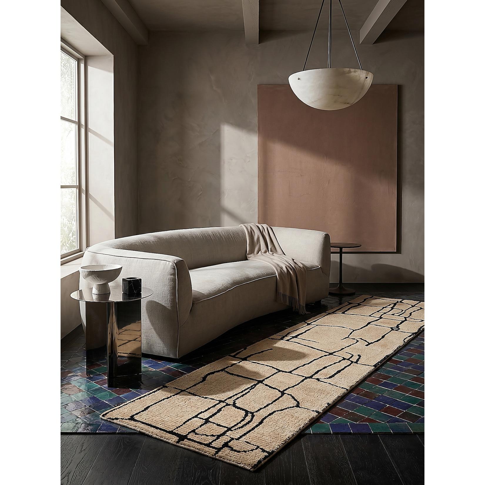 Läufer abstrakt Creme-Schwarz 80 x 300 cm - ARLEN Kadima Design