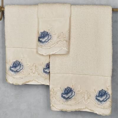 Popular Bath Product Blossom Rose Bath Towel Set Light Cream Bath Hand Wash, Bath Hand Wash, Light Cream