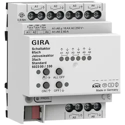 Gira, Aktor, Schalt-, Jalousieaktor 6f/3f 16 A 502300 (502300) (Rolladenaktor)