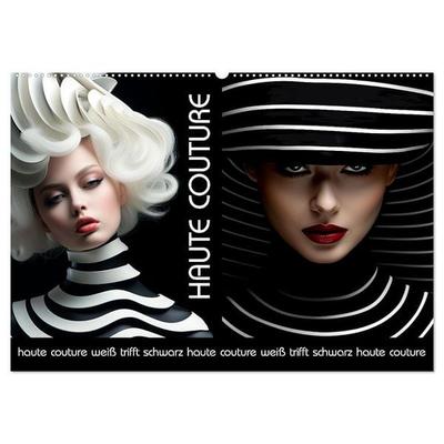 Haute Couture - Weiß trifft Schwarz (Wandkalender 2026 DIN A2 quer), CALVENDO Monatskalender