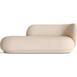Rico Brushed Liegesofa rechts cremefarbig