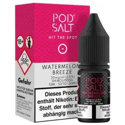 Watermelon Breeze 10ml NicSalt Liquid by Pod Salt 20mg