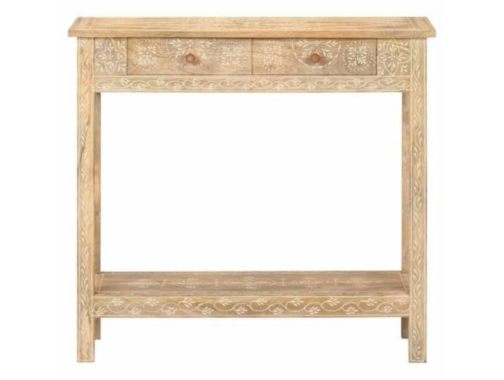 GPUTYGHN Konsolentisch 80x35x74 cm Massivholz Mangoholz Massives Mangoholz, zwei Schubladen, ein Regal, handgemaltes Muster, Holzmaserung, Unikat, Flur