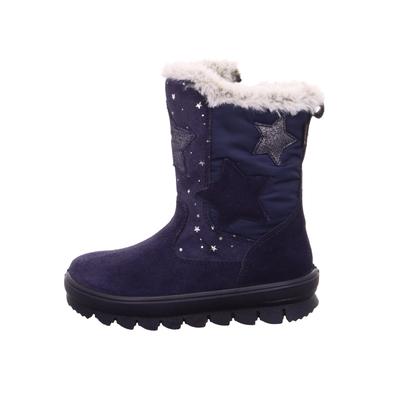 Winterstiefel SUPERFIT "FLAVIA, WMS: mittel", Damen, Gr. 30, dunkelblau, Textil, Veloursleder, Schuhe Winterstiefel, Boots mit GORE-TEX-Ausstattung, Größenschablone zum Download