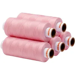 buttinette Universal-Nähgarn, Stärke: 100, 5er-Pack, altrosa