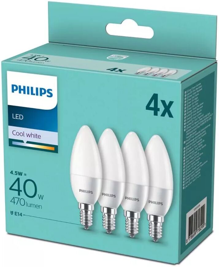 Philips 4 LED 40W CAND 4000K E14