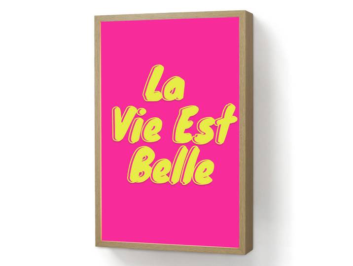 OnlyWow Wandleuchte - Zitat - Retro - Rosa - 40x60 cm, Pink, Holzwerkstoff, Rechteckig, LED integriert, 40x60x8 cm, Lampen & Leuchten, Innenbeleuchtung, Wandlampe