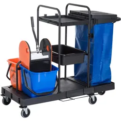 REINIGUNGSWAGEN Metall Kunststoff Schwarz Blau Orange