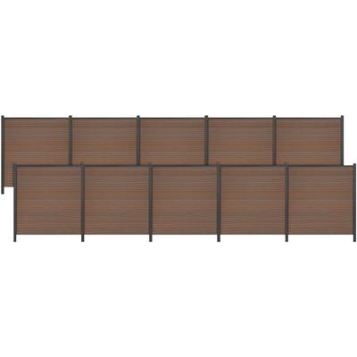 Sichtschutzelement TETZNER & JENTZSCH "WARREN 8", braun (teakbraun), H:180cm, Aluminium, WPC (Holz-Kunststoff-Komposit), Zaunelemente, pflegeleicht, coextrudierte Oberfläche, Design-Oberfläche