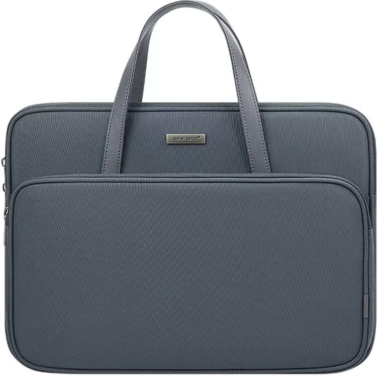 INF Schlanke dunkelgraue Polyester-Laptoptasche – Wasserabweisend, leicht & stoßfest L