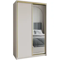 SCHWEBETÜRENSCHRANK TAVI 120/205/60 cm 2-türig mit Spiegel Kaschmir
