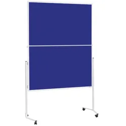 magnetoplan Moderationstafel weißer Rahmen, klappbar, mobil - Filz blau