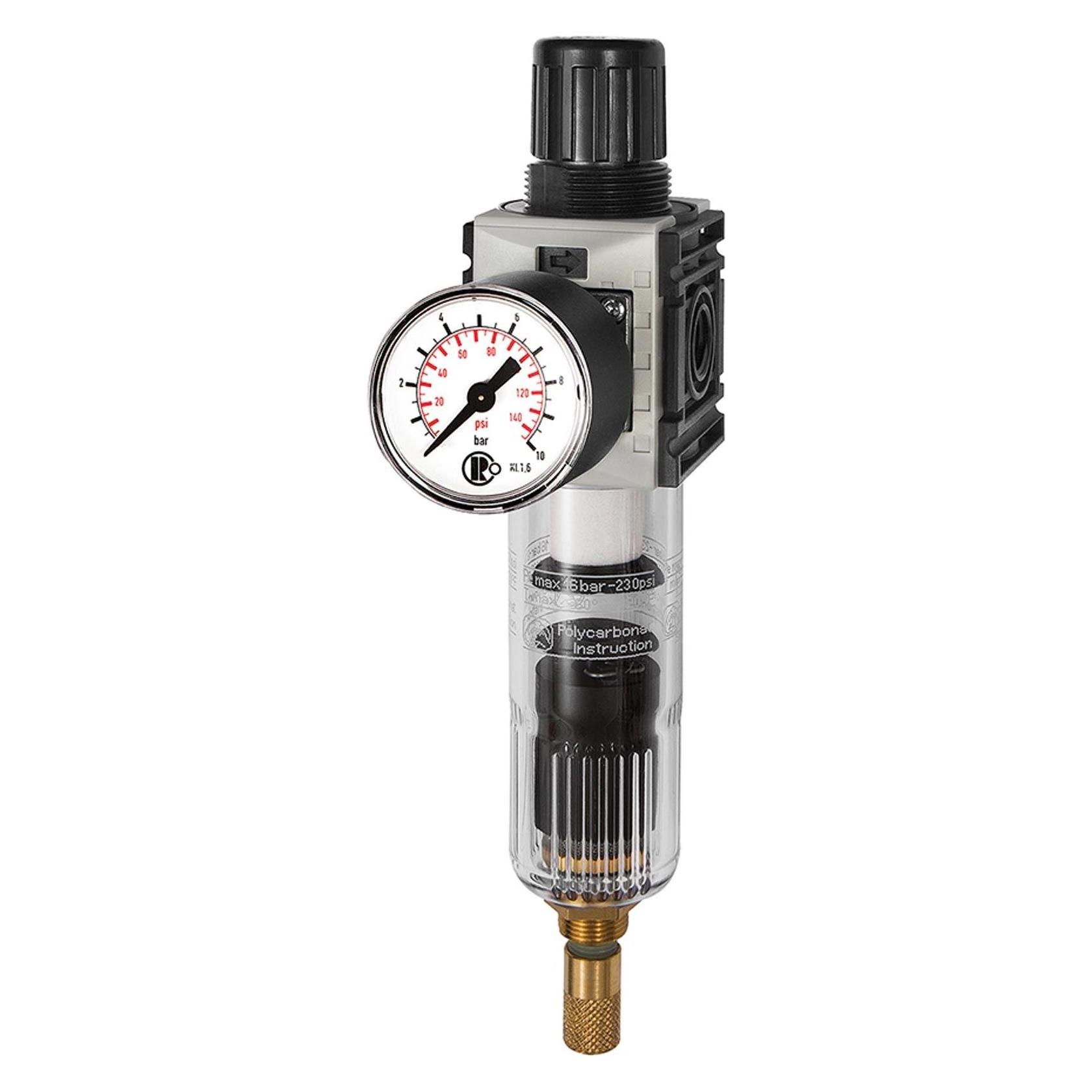 Riegler Filterregler "FUTURA-mini", PC-Beh., Std.mano, VA, G 1/4, 0,5-10 (FUM 821-10)