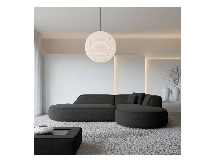 Sofa Dreams Ecksofa Monterola L Form Lounge Designer Sofa, mit Strukturstoff Bezug in Schwarz, Ausrichtung Ecke rechts