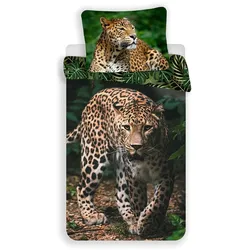COFI 1453 Leopard Design Kuschelige Bettwäsche Baumwolle, 140x200 cm & 70x90 cm