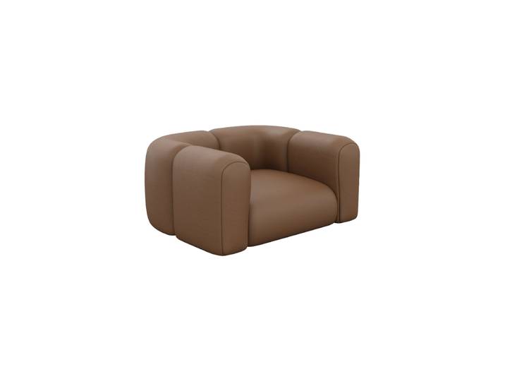 Echtleder Design Loungesessel „Terranova“ Echtleder Choco Brown BLOOMINGLOFT Collection