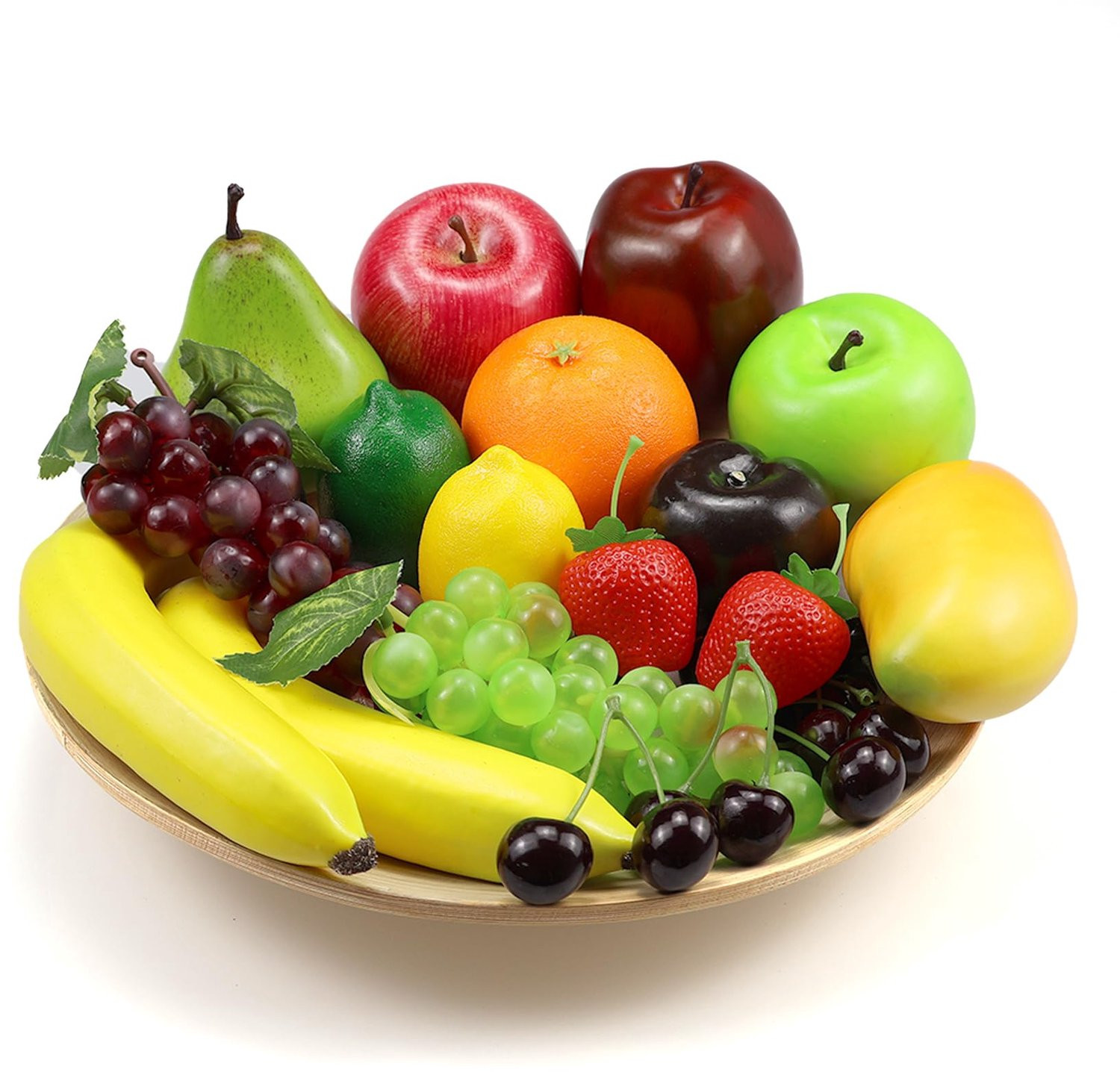 Set van 20 stuks realistisch kunstfruit voor decoratie, inclusief appels en bananen