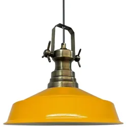Bamyum Asletl Vintage Metall Gelb Pendelleuchte
