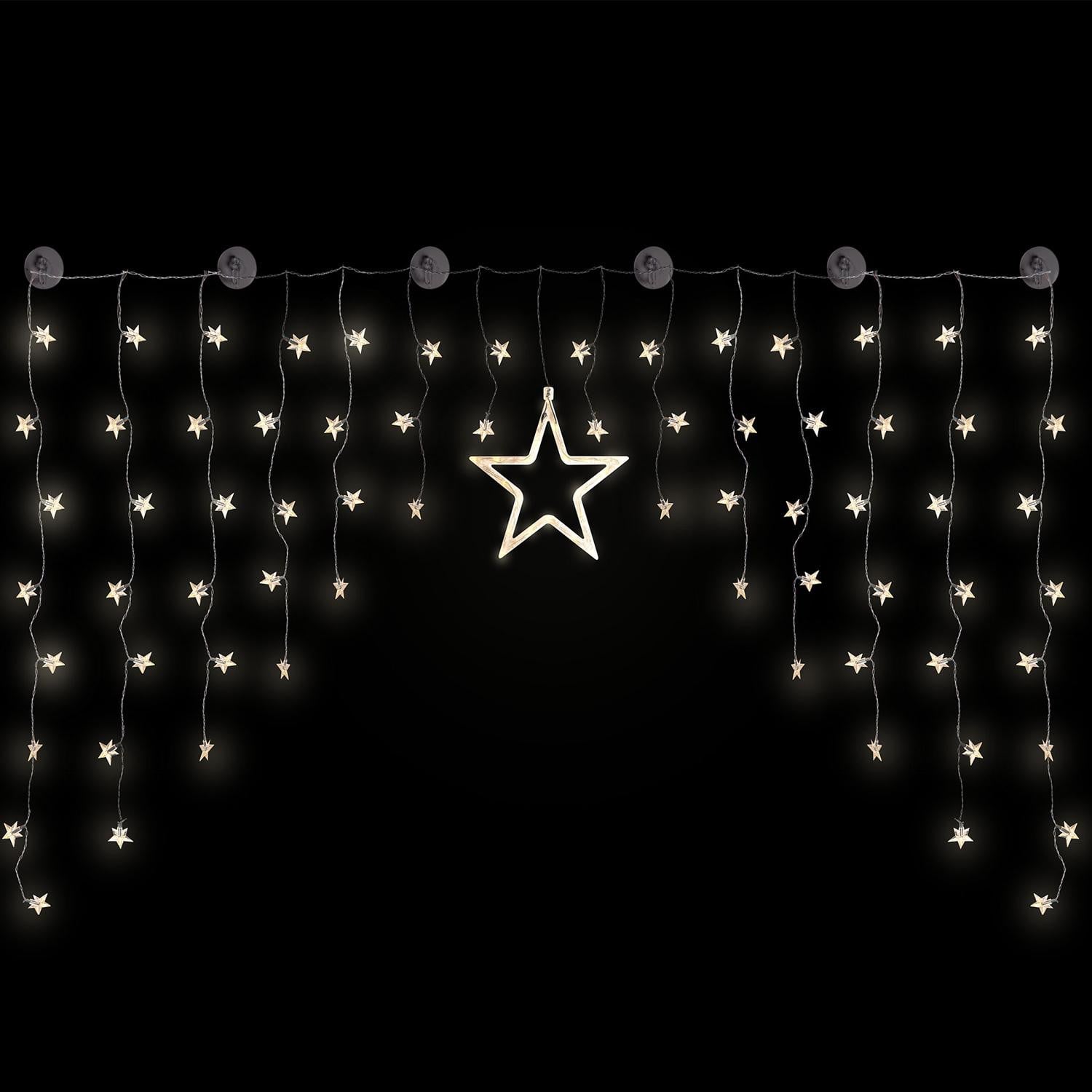 INDA-Exclusiv LED-sterren gordijn met 90 LED's voor kerstdecoratie