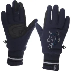 QHP Kinder Fleece Handschuh Leyla navy , Größe: Junior 1