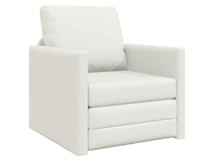 PUGYNBK Schlafsofa, 74 x 77 x 81 cm, Kunstleder, umwandelbar Rahmen aus Metall und Sperrholz, abnehmbare Kissen, manuelle Mechanik, vielseitige Verwendung im Innenbereich