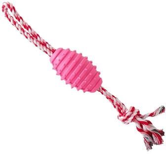 United Dog Rope Ball Chew Toy Bite Resistant Dog Teething Toy For Teeth Cleaning And Interactive Play pink