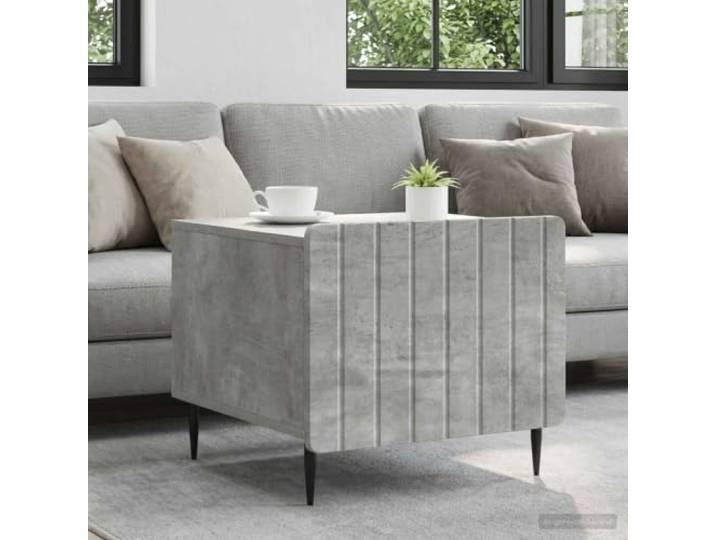 TEKGHUT Couchtisch Betongrau 49 x 50 x 42 cm Holzwerkstoff mit Ablage Zwei Ebenen, pflegeleichte Oberfläche, modernes Design, vielseitig einsetzbar, stabile Konstruktion