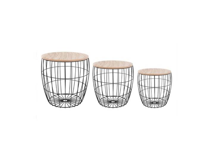 Tables gigognes  Atomic  noir D30 38 41cm - Atmosphera createur d'interieur