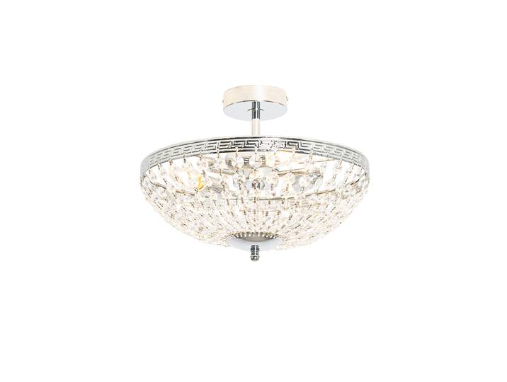 Plafonnier classique en acier avec cristal 3 lumières - Mondrian