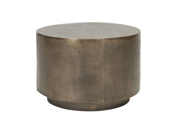 Petite table basse en aluminium doré, ronde, antidérapante - Hous