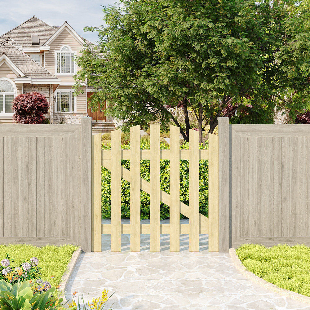 Living and Home 90 cm H Gate Fencing Yellow 90cm H x 90cm W