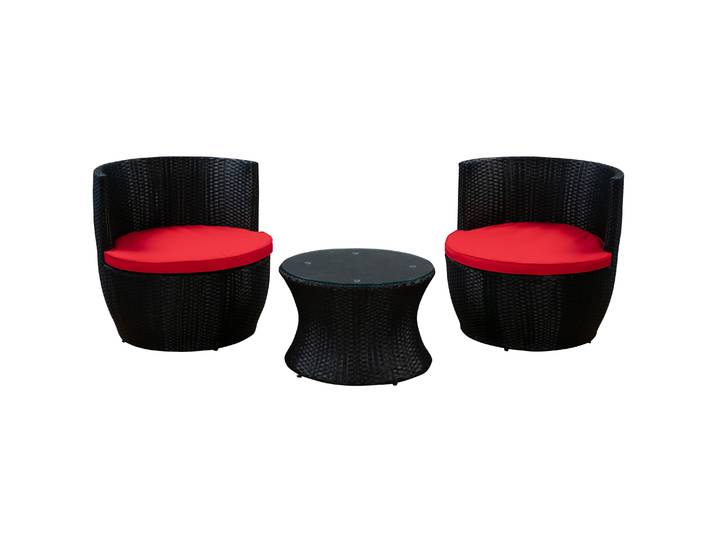 Ersatzkissen Rattangarnitur MANHATTAN rot 2er Set