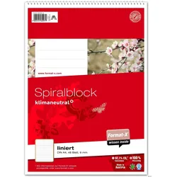 Spiralblock A4 70g 9mm 48 Blatt 9mm liniert