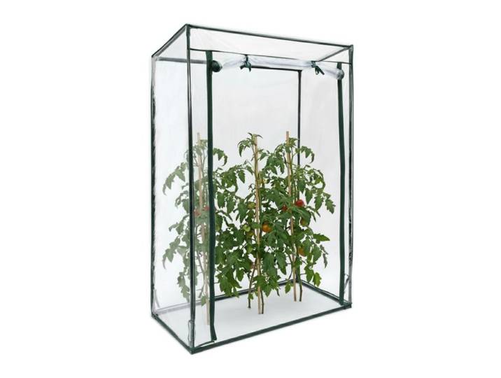 Relaxdays 2x Tomatengewächshaus mit Schrägdach PVC